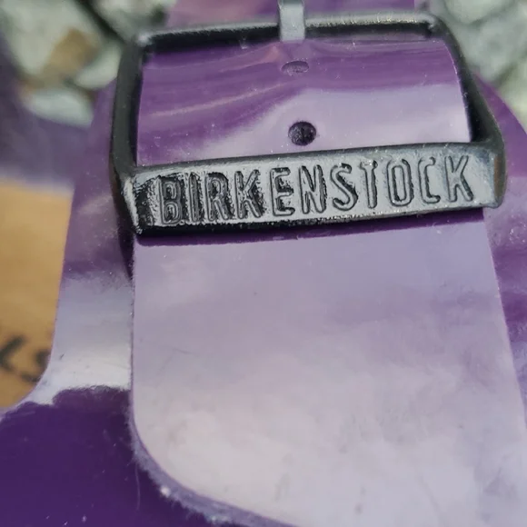 Birkenstock Arizona Birko Flor Patent Purple Plum Women's Sandals Size 10 Narrow - Picture 6 of 16